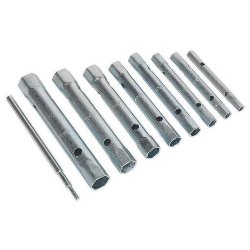 Metric Box Spanner Wrench Tubular Torque Bar Set Plug Sockets 8pc 6 - 22mm Seigen by Sealey  - Dynamic Drive