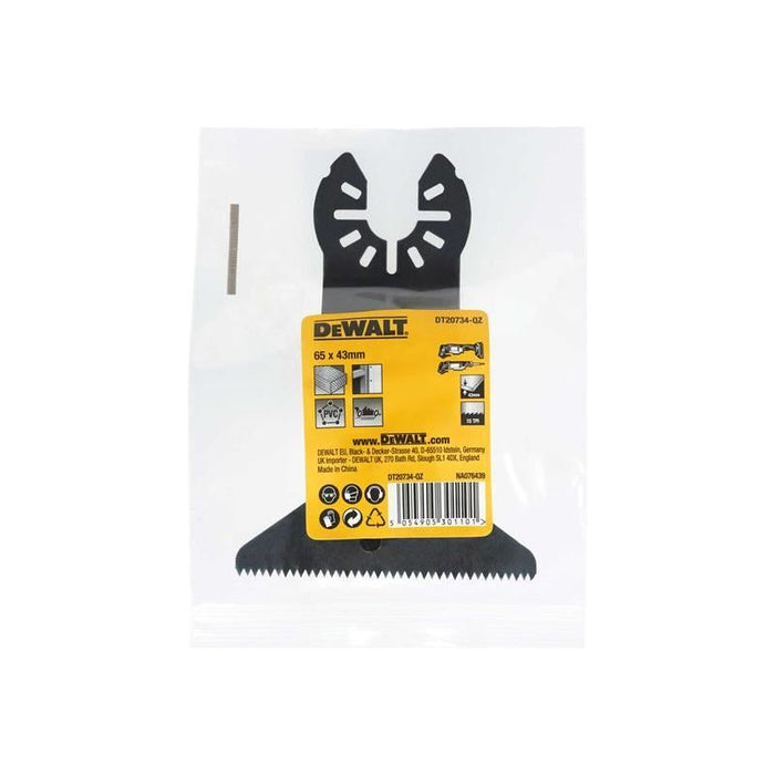 Dewalt Power Tools DT20734 Fastcut Wide Wood Multi-tool Blade 65 x 43mm DeWALT Power Tools - Dynamic Drive