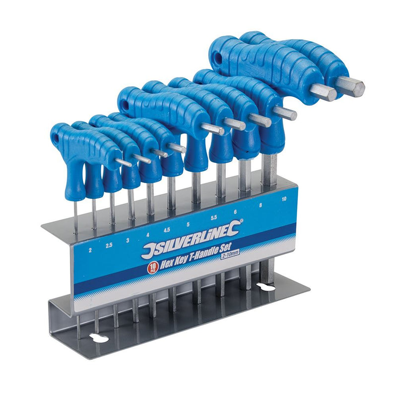 Silverline Hex Key T-Handle Set 10pce 2 - 10mm 323710 Silverline  - Dynamic Drive