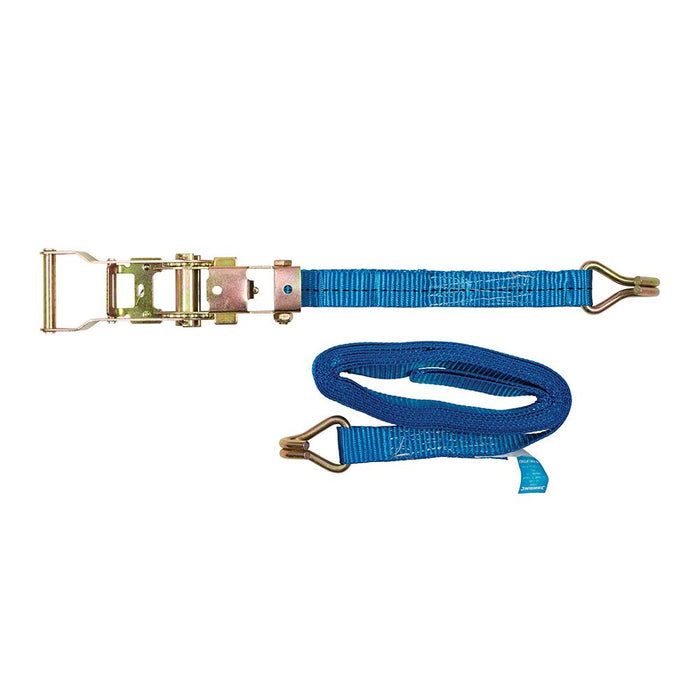 Silverline Ratchet Tie Down Strap J-Hook 4m x 30mm - Rated 400kg Capacity 800kg Silverline - Dynamic Drive