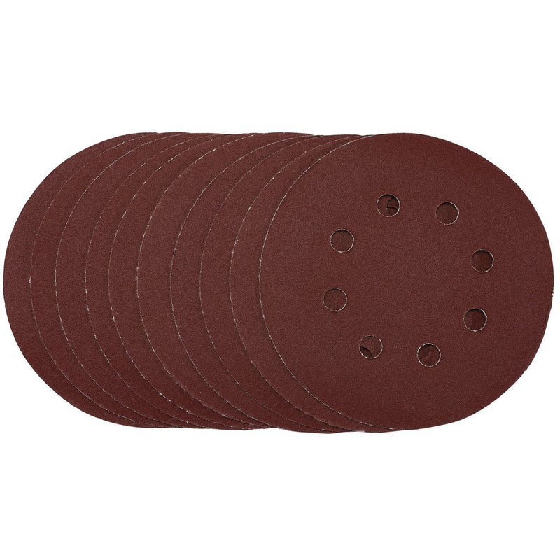 Draper Punched Sanding Discs, 125mm, Hook & Loop, 240 Grit, (Pack of 10) 54758 Draper - Dynamic Drive