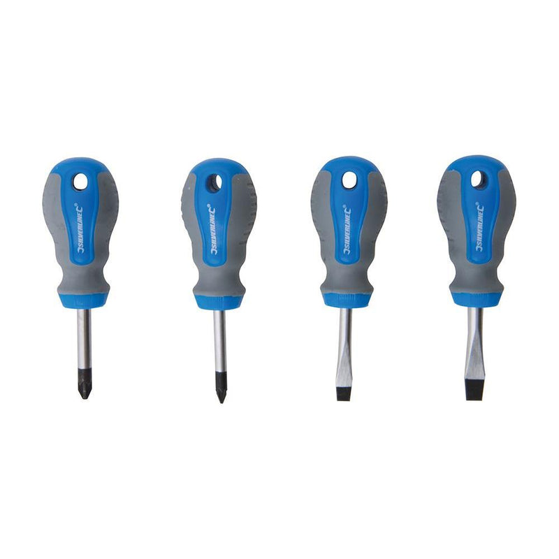 Silverline Stubby Screwdriver Set 4pce 4pce Silverline - Dynamic Drive