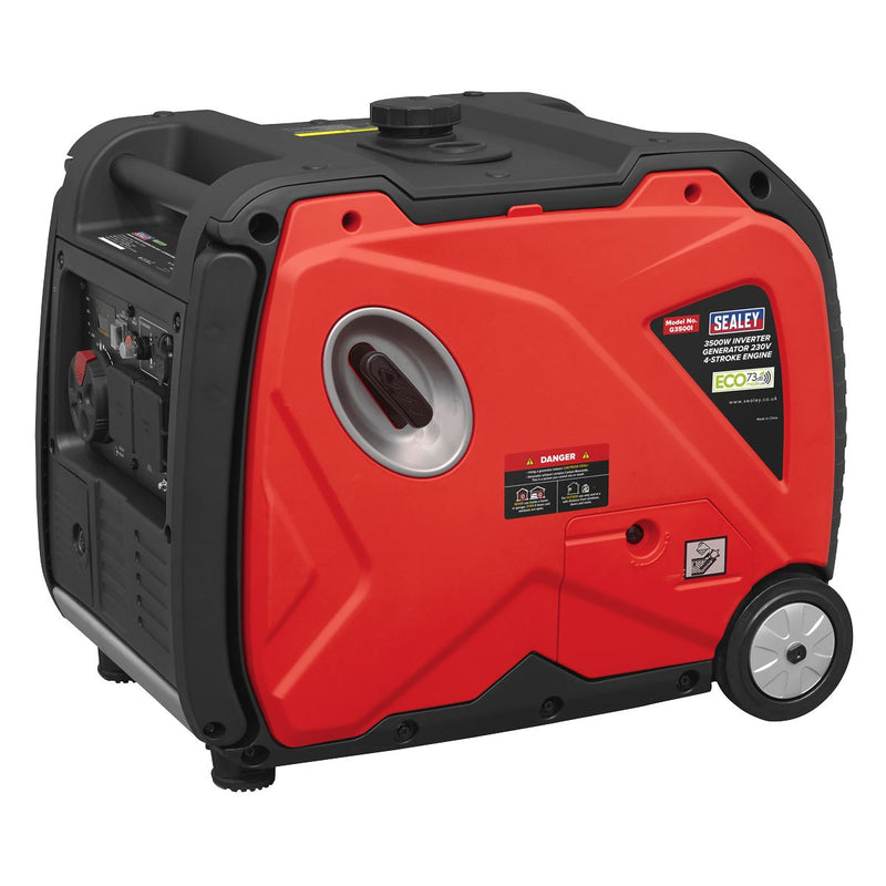 Sealey 3500W Inverter Generator 4-Stroke Engine 230V G3500I Sealey - Dynamic Drive