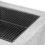 Dellonda Square Fire Pit with BBQ Grill Safety Mesh Screen Fire Poker Light Grey Dellonda - Dynamic Drive