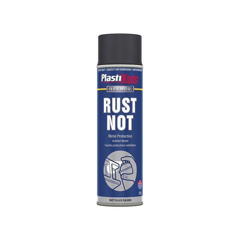 Plastikote Rust Not Spray Matt Black 500ml PlastiKote - Dynamic Drive