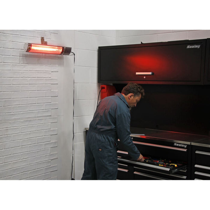 Sealey High Efficiency Infrared Shrt Wave Wall Mounting Heater 2000 IWMH2000R Sealey  - Dynamic Drive