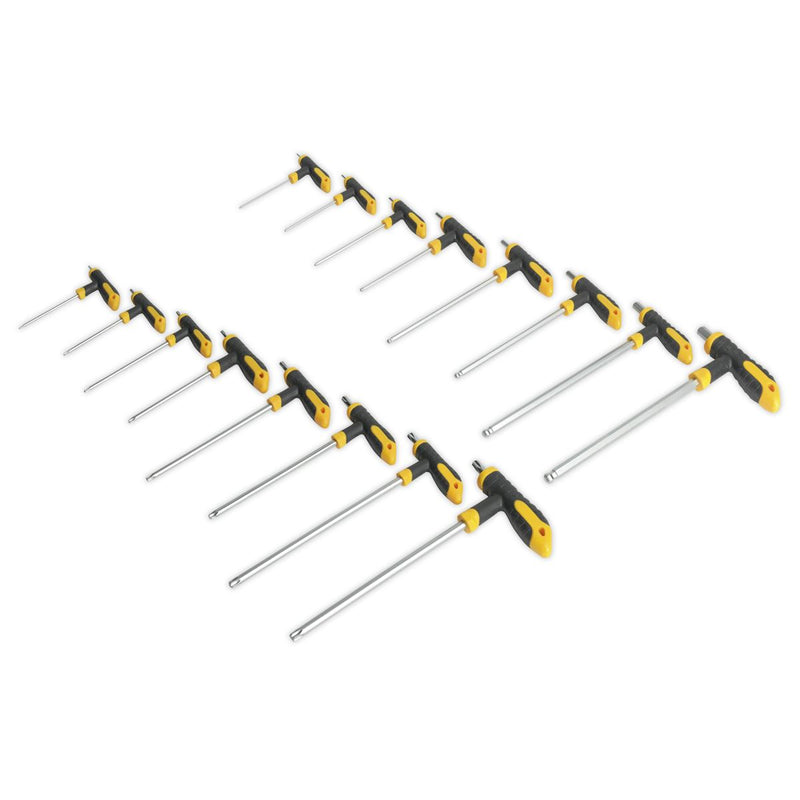 Siegen 16pc T-Handle Trx Star Security & Ball End Hex Key Set Short Long Shafts Siegen  - Dynamic Drive