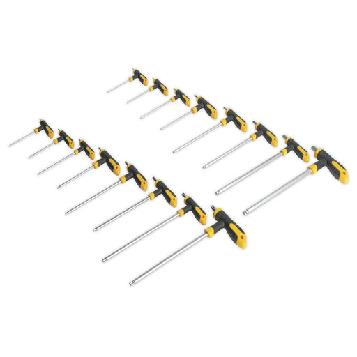 Siegen 16pc T-Handle Trx Star Security & Ball End Hex Key Set Short Long Shafts Siegen  - Dynamic Drive