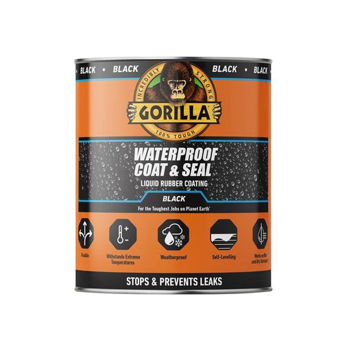 Gorilla Glue Waterproof Coat & Seal Liquid Rubber Coating Black 473ml Gorilla Glue - Dynamic Drive