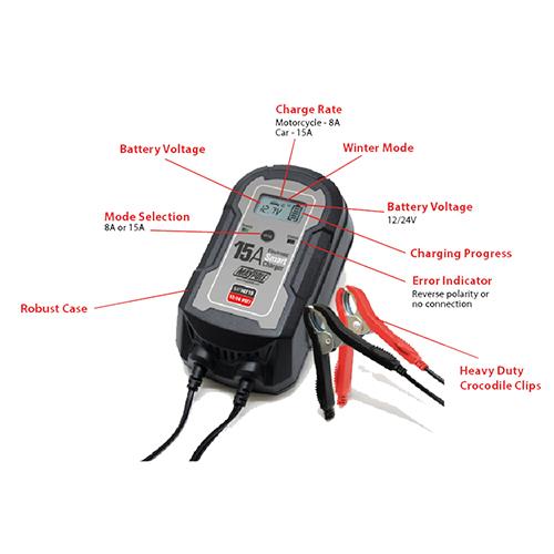 Maypole MP74215 15A (12/24V) Electronic Smart Charger Maypole - Dynamic Drive