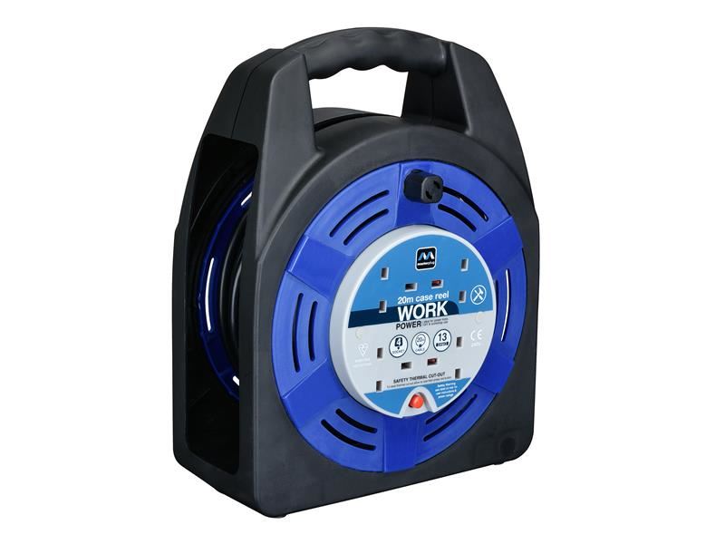 Masterplug Case Reel 240V 13A 4-Socket Thermal Cut-Out 20m Masterplug - Dynamic Drive