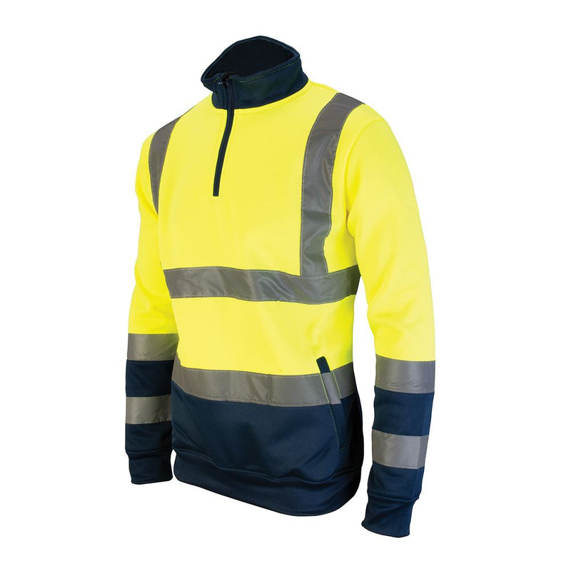 Tough Grit Hi-Vis 2-Tone Sweatshirt Yellow/Navy XXL Tough Grit - Dynamic Drive