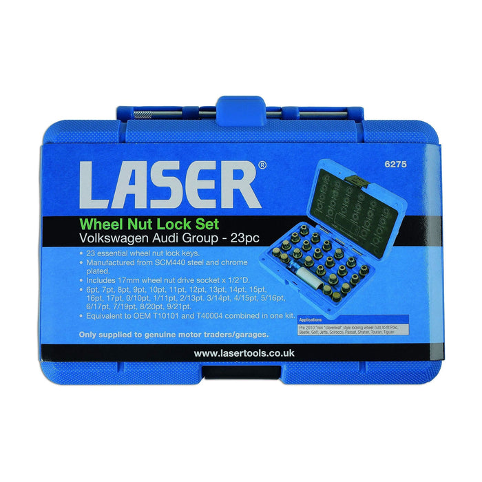 Laser Locking Wheel Nut Key Set 23pc - for VAG 6275 Laser - Dynamic Drive