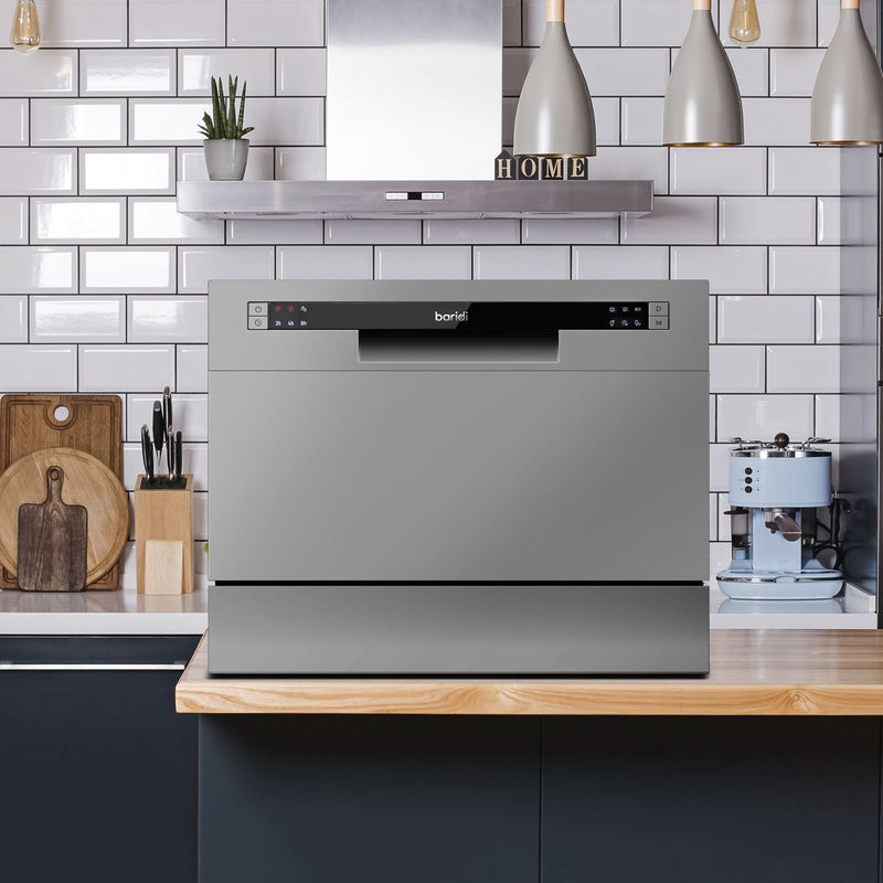 Baridi Tabletop Dishwasher 6 Place Settings 6.5L Capacity - Silver DH84 Baridi - Dynamic Drive