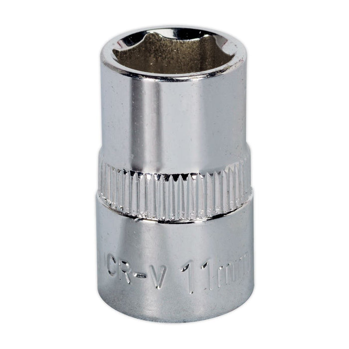 Sealey WallDrive Socket 11mm 3/8"Sq Drive Fully Polished SP3811 Sealey - Dynamic Drive