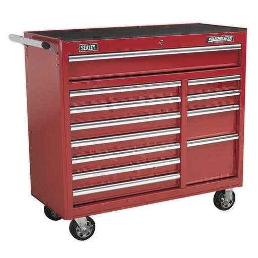 Sealey Rollcab 12 Drawer with Ball-Bearing Slides Heavy-Duty Red AP41120 Sealey - Dynamic Drive