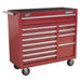 Sealey Rollcab 12 Drawer with Ball-Bearing Slides Heavy-Duty Red AP41120 Sealey - Dynamic Drive