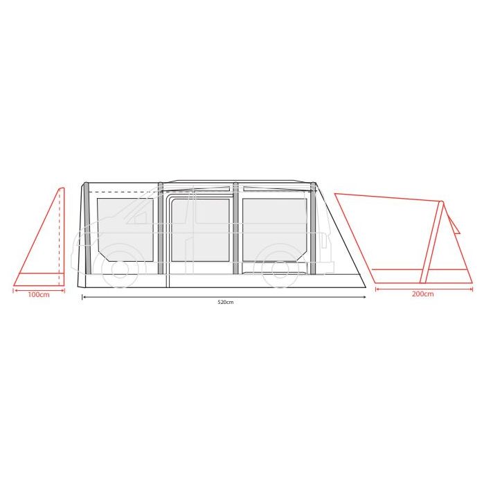 Outdoor Revolution Movelite EURO T4E Lowline Awning 180-220cm Euro model 2023 Outdoor Revolution  - Dynamic Drive