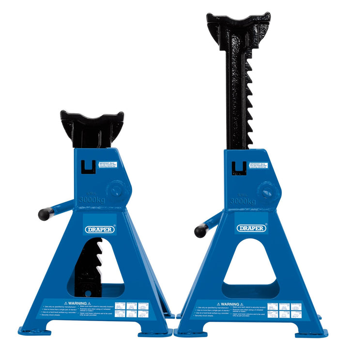 Draper Ratcheting Axle Stands, 3 Tonne (Pair) 30881 Draper - Dynamic Drive