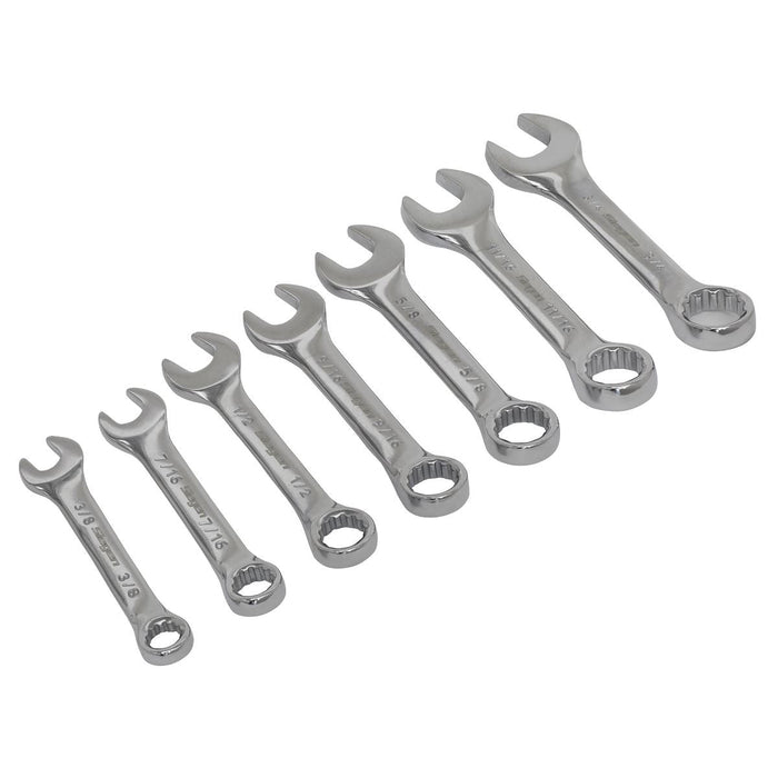Sealey Combination Spanner Set 7pc Stubby Imperial S01190 Siegen by Sealey - Dynamic Drive