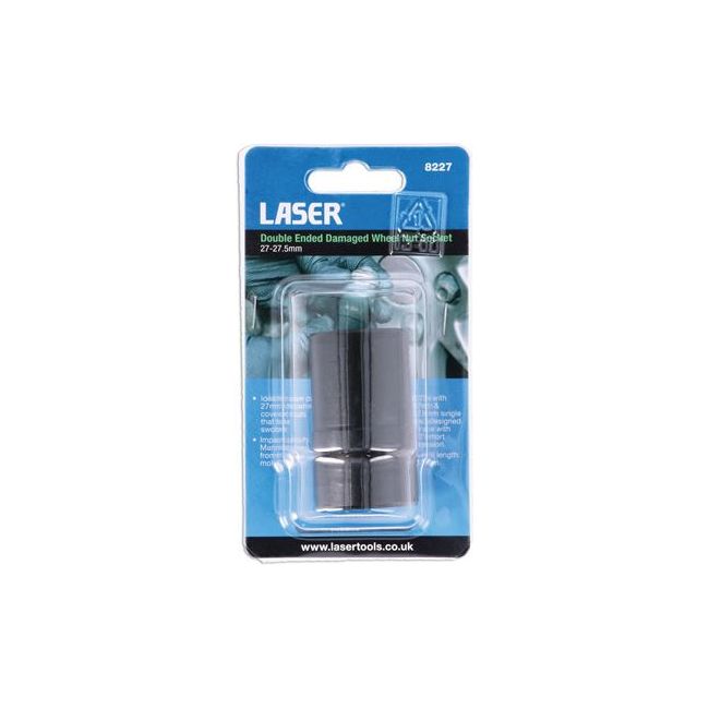 Laser Double Ended Damaged Wheel Nut Socket 27 x 27.5mm 8227 Laser - Dynamic Drive
