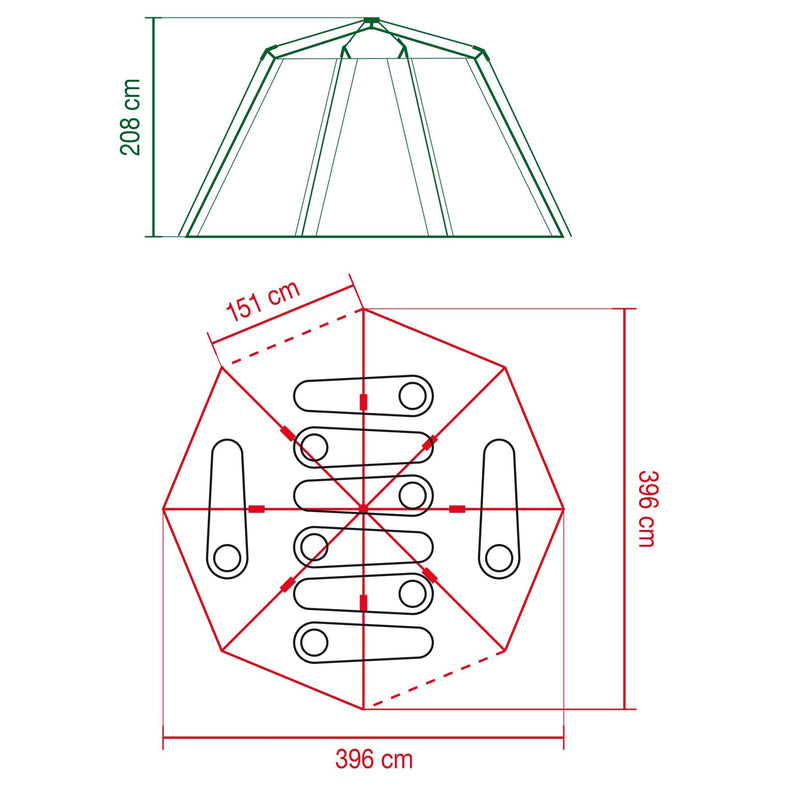 Coleman Octagon Green 8 Person Blackout Tent Camping Festival Outdoors Garden Coleman - Dynamic Drive