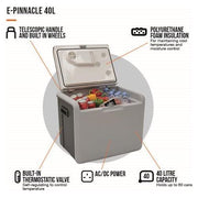 Vango E-Pinnacle 240v AC or 12v DC Electric Wheeled Coolbox Cooler 40L Vango - Dynamic Drive
