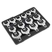 Sealey Crow's Foot Open End Spanner Set 14pc 1/2"Sq Drive Metric S01109 Sealey - Dynamic Drive