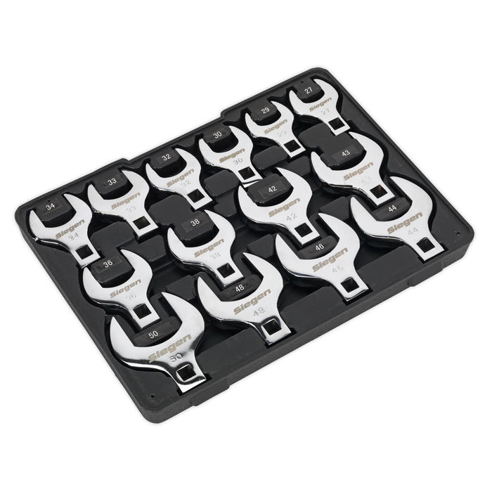 Seigen by Sealey Crow's Foot Open End Spanner Set 14pc 1/2"Sq Drive Metric Sealey  - Dynamic Drive