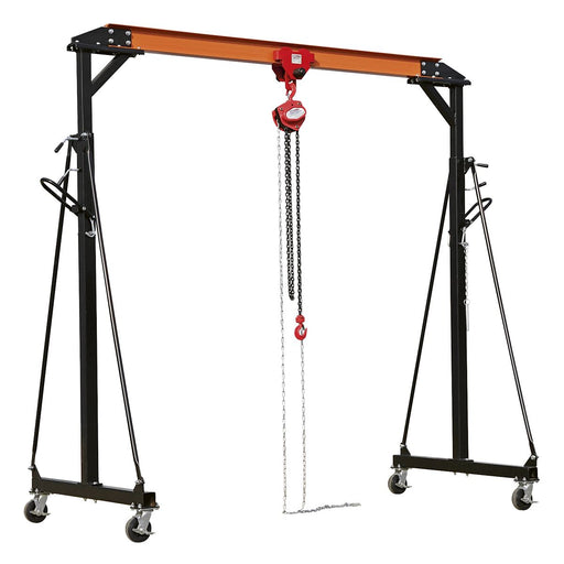 Sealey Portable Lifting Gantry Crane Adjustable 1 Tonne & Hoist Combo SG1000KIT Sealey - Dynamic Drive