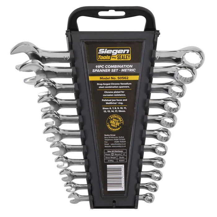 Sealey Combination Spanner Set 11pc Metric S0562 Siegen by Sealey - Dynamic Drive
