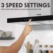 Baridi T-Shape Chimney Cooker Hood with Carbon Filters 60cm - Stainless Steel Baridi - Dynamic Drive