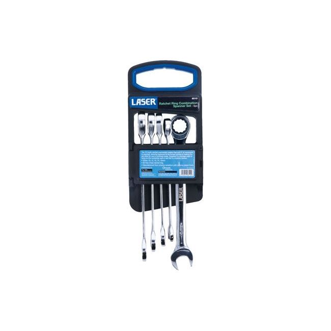 Laser Ratchet Ring Combination Spanner Set 5pc 8510 Laser - Dynamic Drive