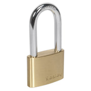 Sealey Brass Body Padlock Long Shackle 60mm Sealey - Dynamic Drive