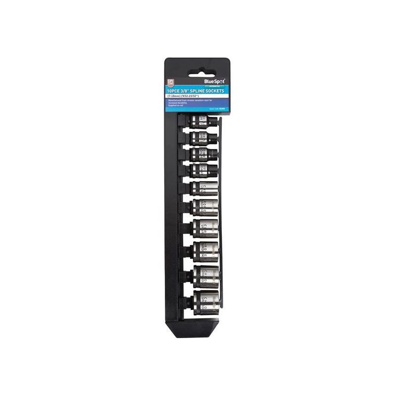 Bluespot Tools 3/8in Drive Spline Socket Set Metric, 10 Piece BlueSpot Tools - Dynamic Drive