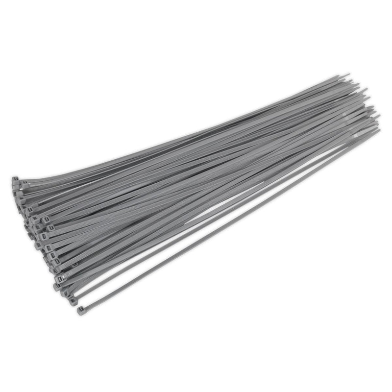 Sealey Cable Tie 380 x 4.4mm Silver Pack of 100 CT38048P100S Sealey - Dynamic Drive