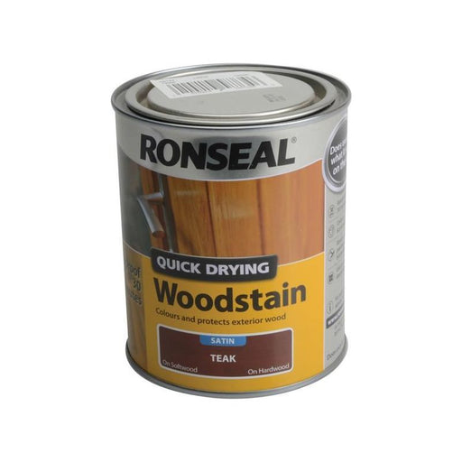 Ronseal Quick Drying Woodstain Satin Teak 750ml Ronseal - Dynamic Drive