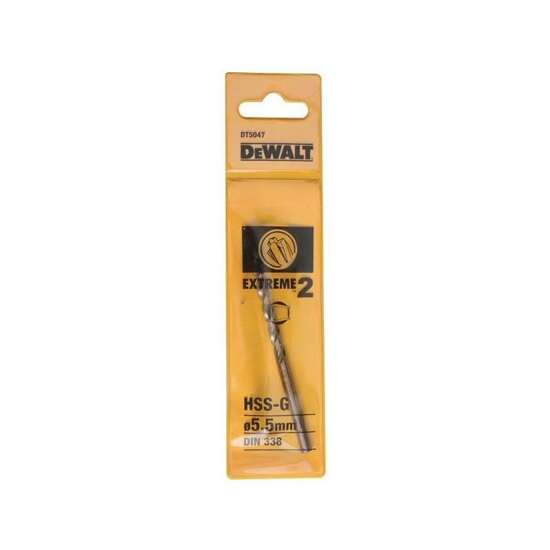 Dewalt Power Tools Extreme 2 Metal Drill Bit 5.5mm OL:93mm WL:57mm DeWALT Power Tools - Dynamic Drive