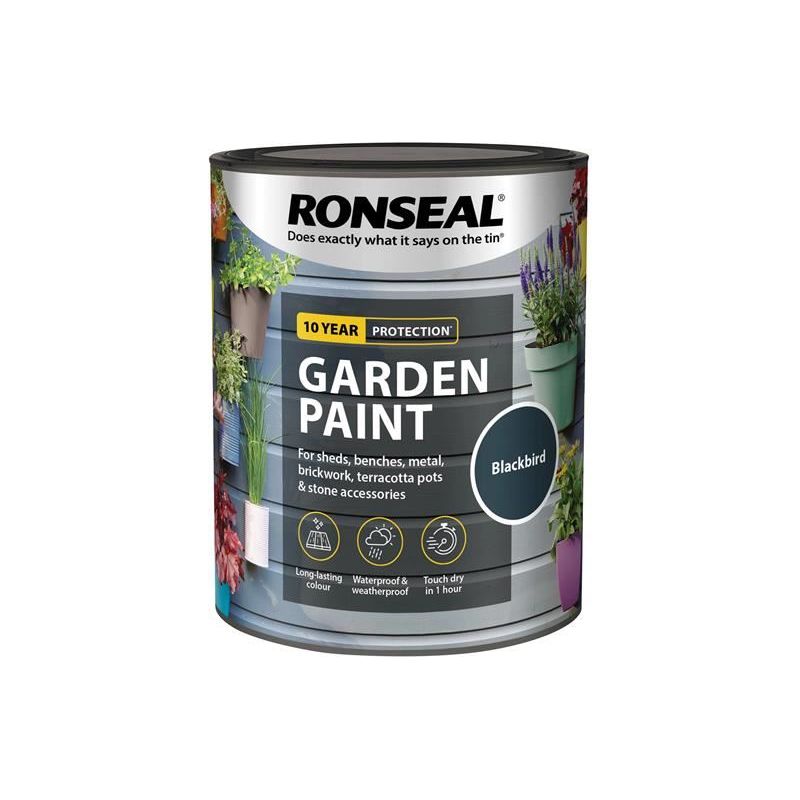 Ronseal Garden Paint Blackbird 750ml Ronseal - Dynamic Drive