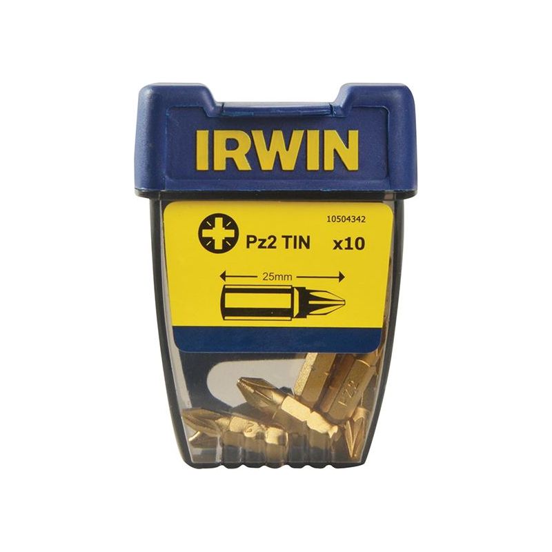 Irwin® Screwdriver Bits Pozidriv PZ2 25mm Titanium (Pack 10) IRWIN® - Dynamic Drive