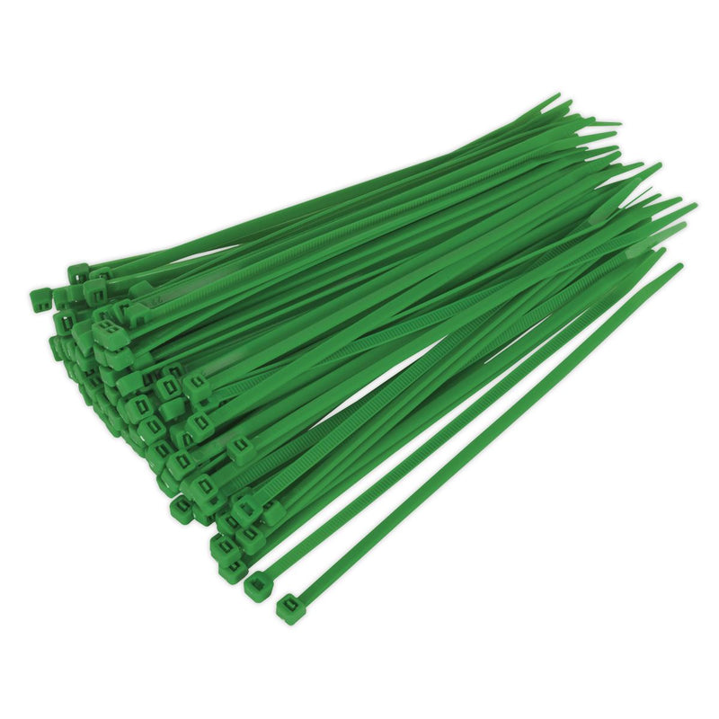 Sealey Cable Tie 200 x 4.4mm Green Pack of 100 CT20048P100G Sealey - Dynamic Drive