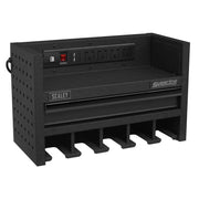 Sealey Power Tool Storage Rack 560mm with Drawer & Power Strip AP22SRBE Sealey - Dynamic Drive