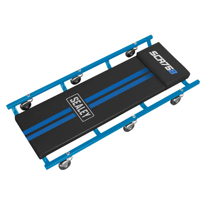 Sealey 36" Deluxe American-Style Creeper with Steel Frame & 6 Wheels Blue Sealey - Dynamic Drive
