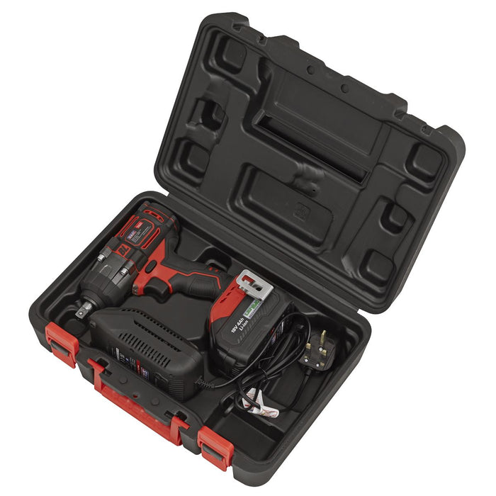 Sealey 1/2"Sq Drive Cordless Brushless Impact Wrench 18V 4Ah CP650LI Sealey - Dynamic Drive