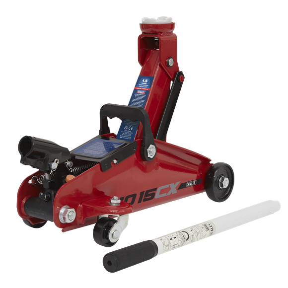 Sealey Trolley Jack 1.5 Tonne Short Chassis 1015CX Sealey - Dynamic Drive