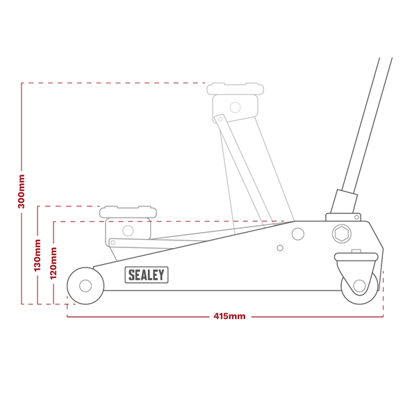 Sealey Trolley Jack 1.5 Tonne Short Chassis 1015CX Sealey - Dynamic Drive