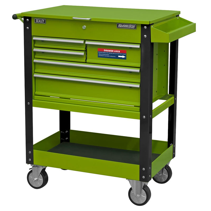 Sealey Heavy-Duty Mobile Tool & Parts Trolley with 5 Drawers and Lockable Top- H Sealey - Dynamic Drive