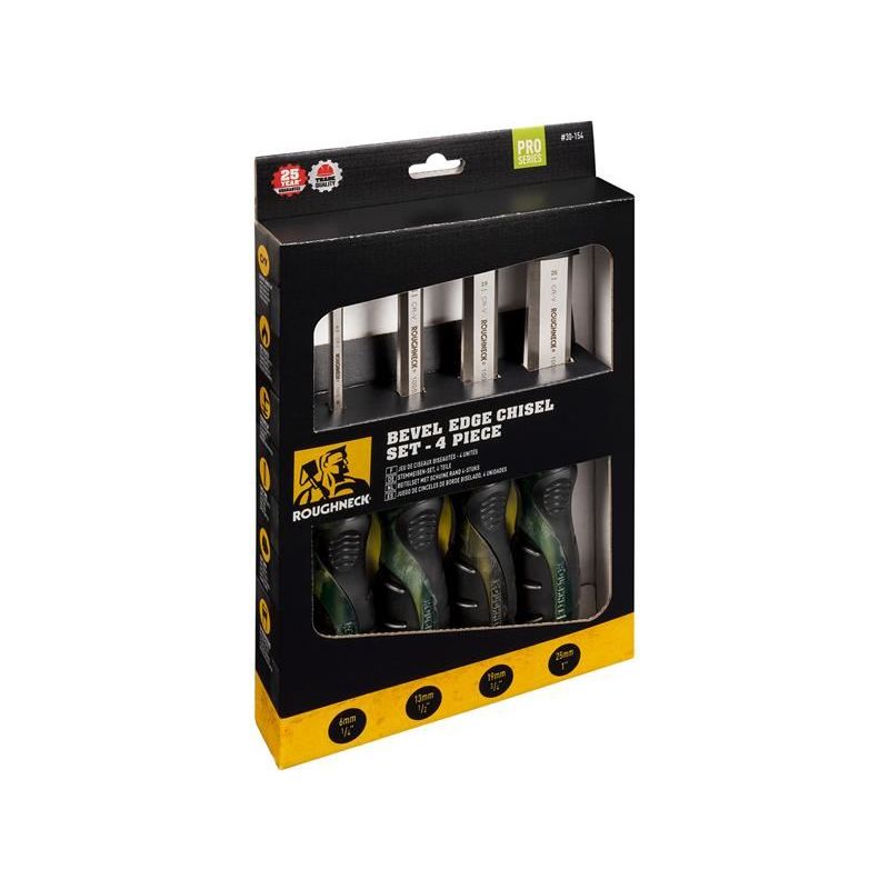 Roughneck Professional Bevel Edge Chisel Set, 4 Piece Roughneck - Dynamic Drive