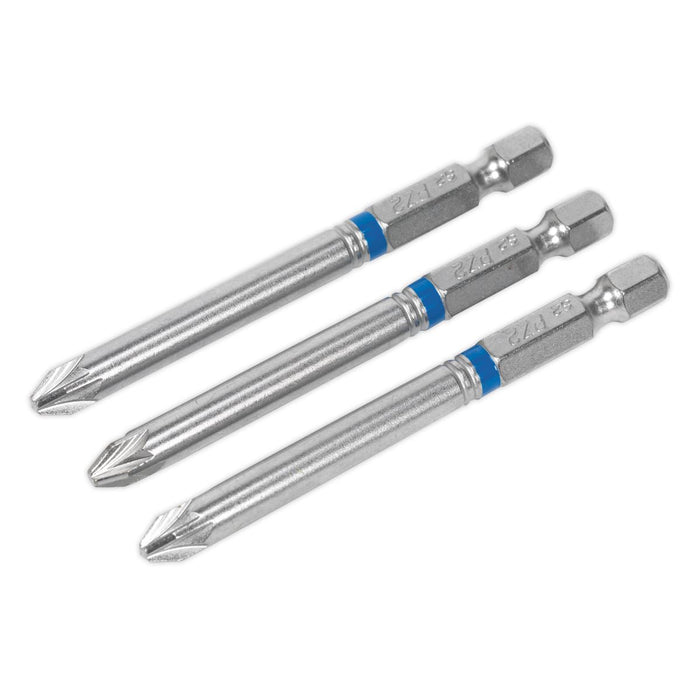 Sealey Power Tool Bit Pozi #2 Colour-Coded S2 75mm Pack O Sealey - Dynamic Drive