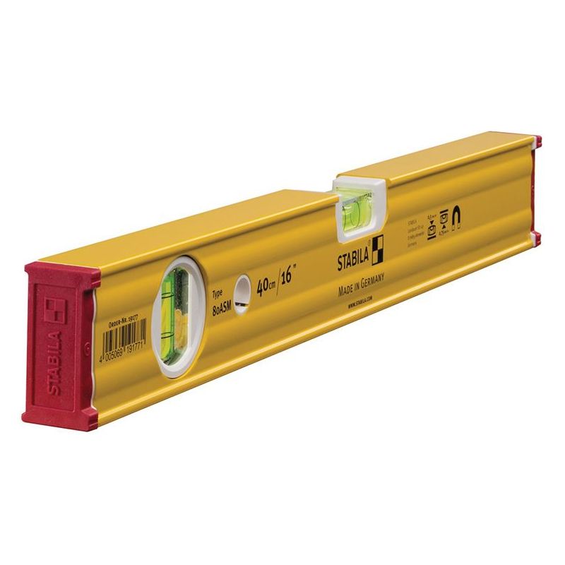 Stabila 80 ASM Magnetic Spirit Level 2 Vial 19177 40cm Stabila - Dynamic Drive
